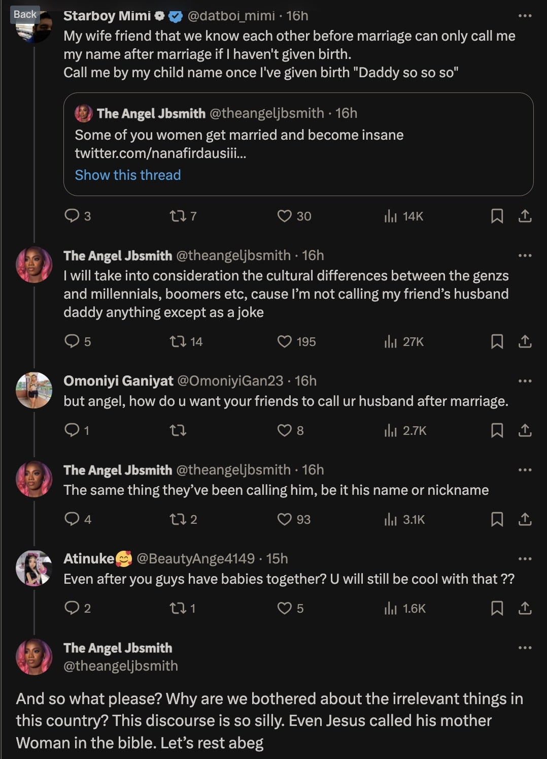 Angel Smith blasts women who are against female friends calling husband by name